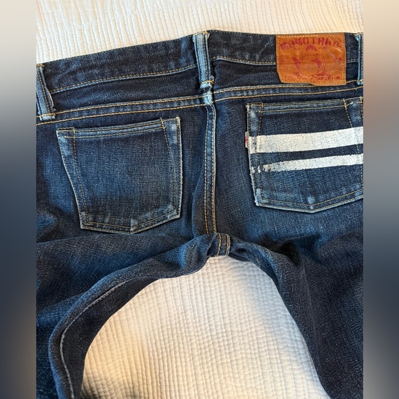 Momotaro dark wash White Warrior Stripe pocket sz 28 - Picture 4 of 16